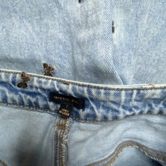 Butterfly Denim Jeans size 7 Material Girl Embroidered - Picture 6 of 7